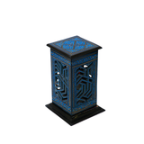 Blue Laquer Wooden Lamp
