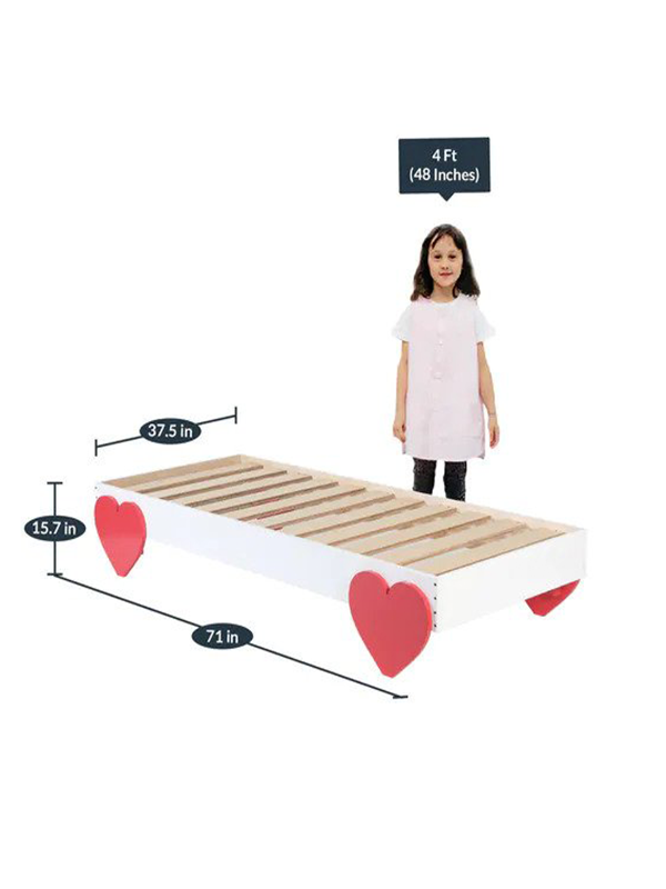 Cricklae Birch Wood Single Bed in White