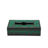 Boho Tissue Box - Green Laquer