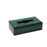 Boho Tissue Box - Green Laquer