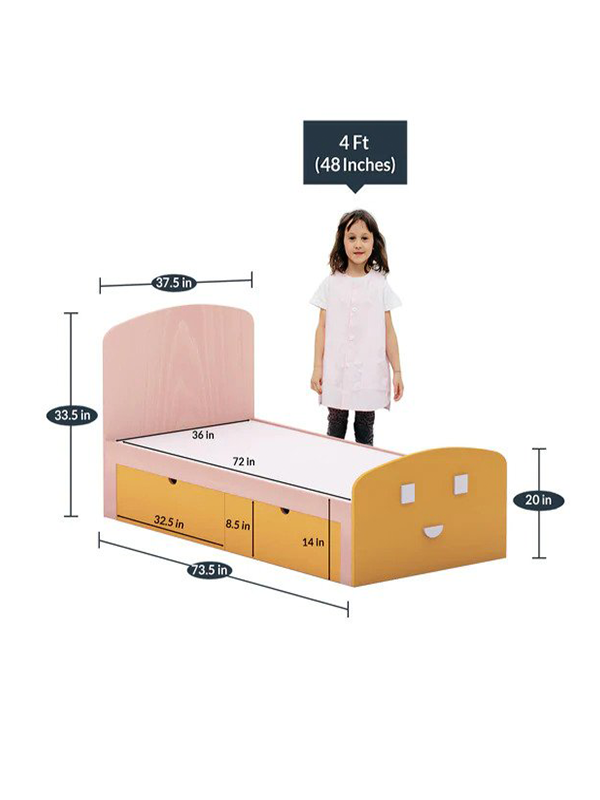 Alexander Single Bed with storage in Yellow - Urban Galleria