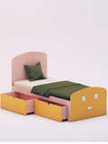 Alexander Single Bed with storage in Yellow - Urban Galleria
