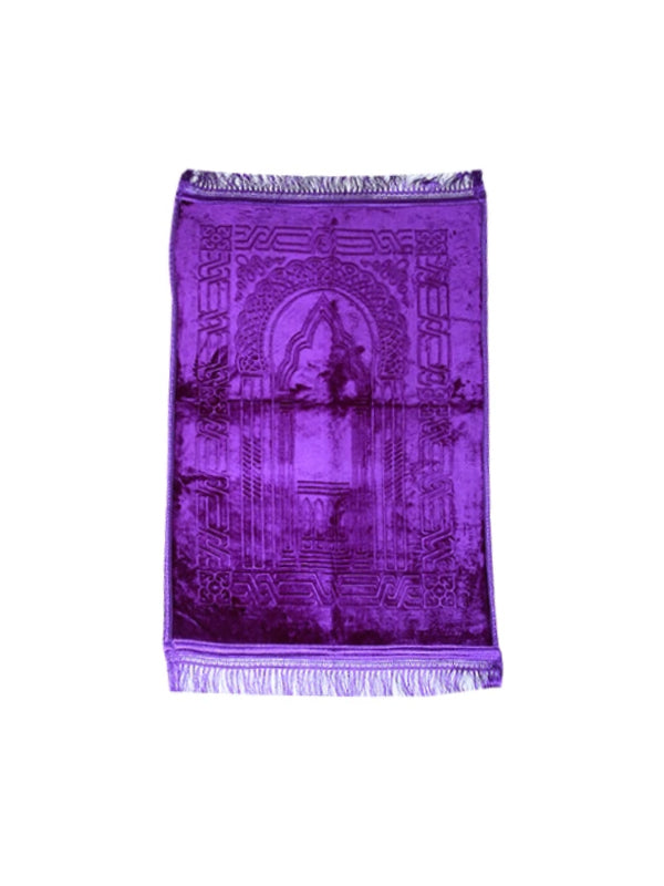 Geometric Round Arch Prayer Mat - Purple