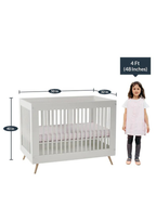 Archer Crib with Removable Side Railing in White colour - Urban Galleria