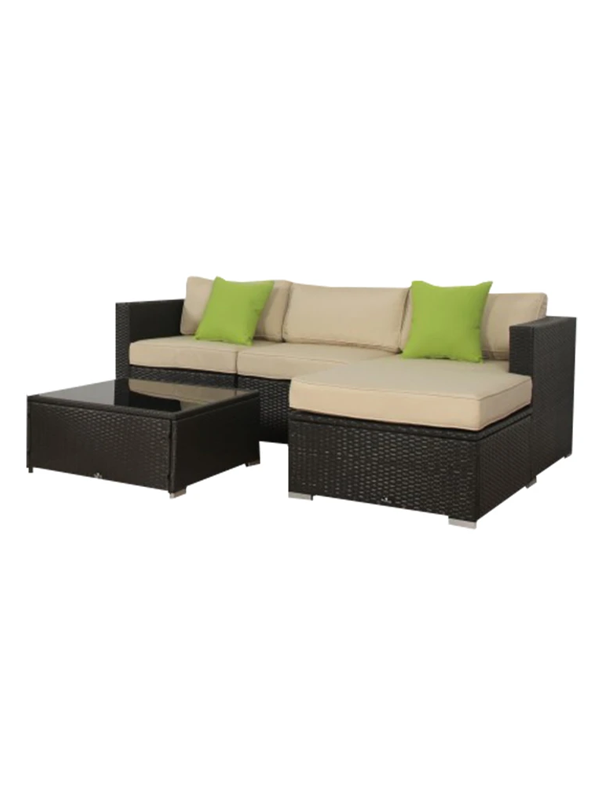 Maydes Outdoor 3 Piece Sectional Seating With Cushions