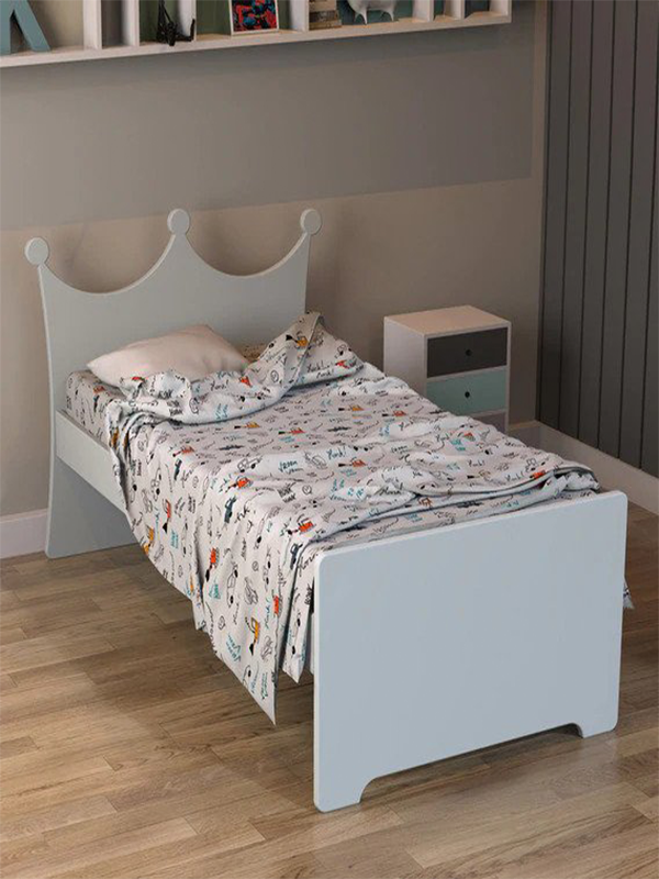 Bolic Crown Panel Bed in Grey