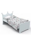 Bolic Crown Panel Bed in Grey