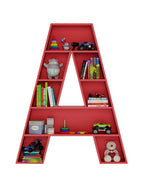 Nashville Bookshelf Display Unit in Cardinal Red