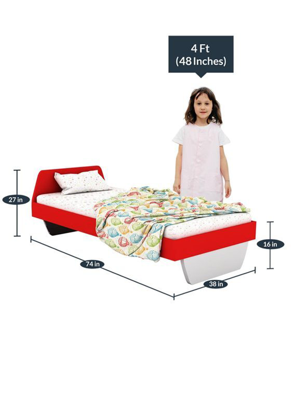 Nola Birch Wood Bed in Red