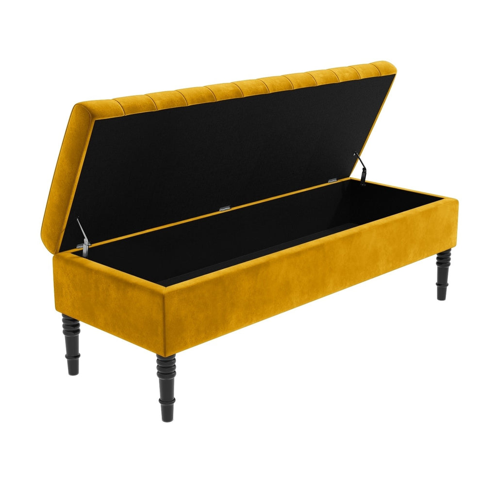 Velvet Striped Storage Settee