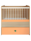Marley Adjustable Crib with Drawer in Pulpy Orange