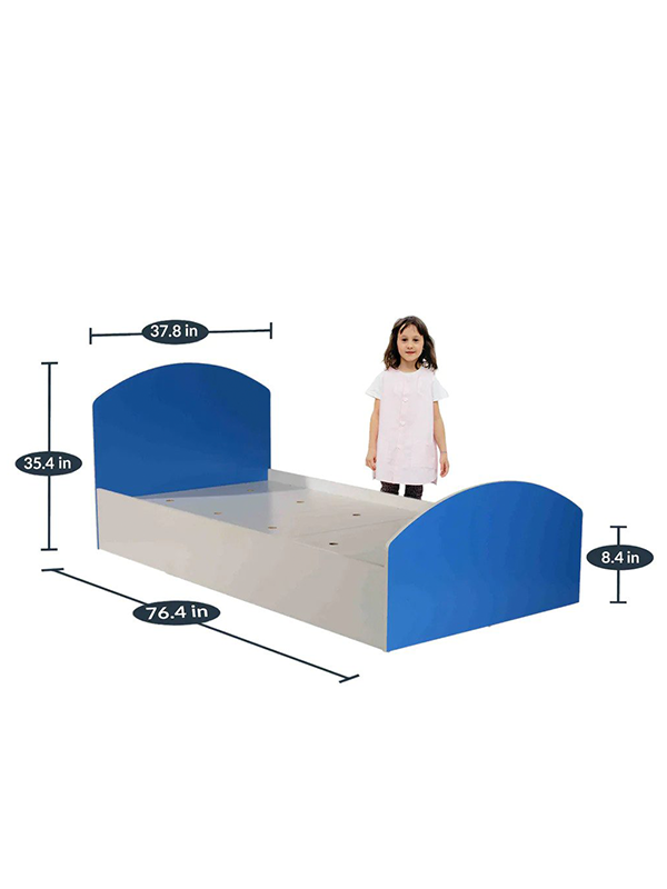 Dolly Splash Bed in White & Blue Finish