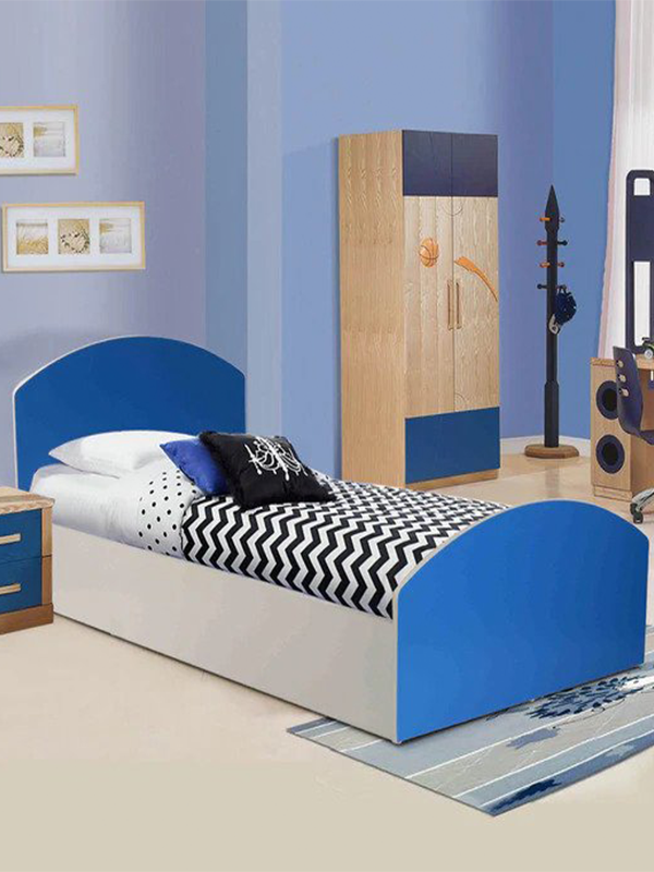 Dolly Splash Bed in White & Blue Finish