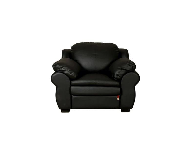 Ambroze 1 Seater Sofa - Black Leatherite - Urban Galleria