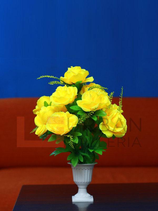 Palatial Yellow Rose Table Planter