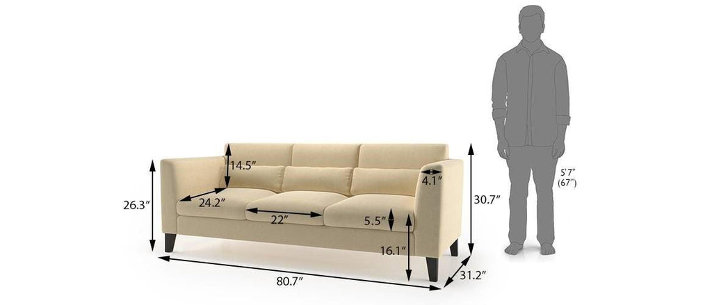Alby 3 Seater Sofa - Mystic Gray - Urban Galleria