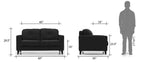 Boeno 2 Seater Sofa - Charcoal Gray