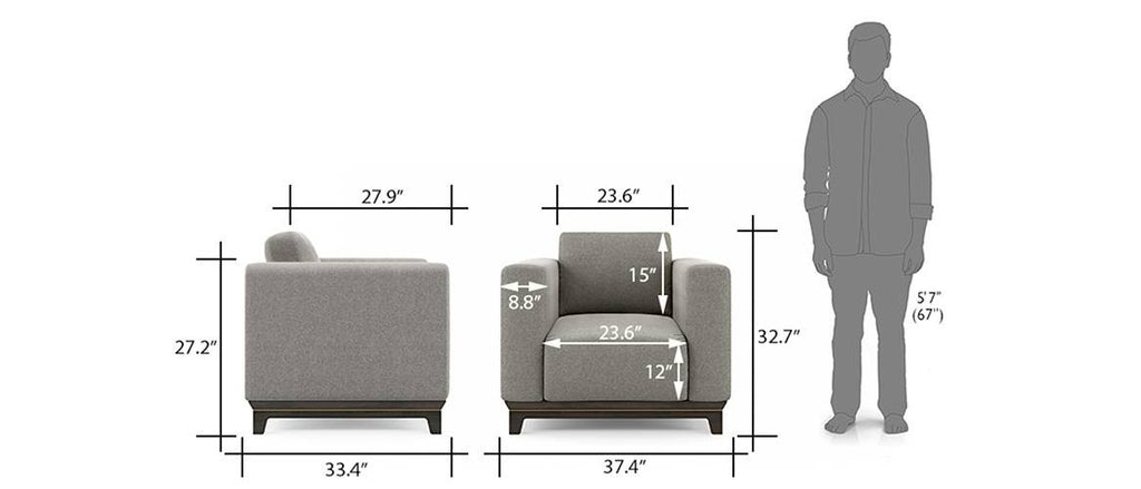 Esquel 1 Seater Sofa - Grey