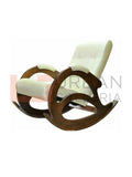 Leather Seat Rocking Chair Off white