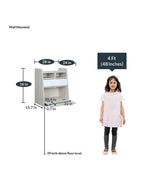 Axess Kids Wall Mounted Study Table in White & Mellow Green Colour - Urban Galleria
