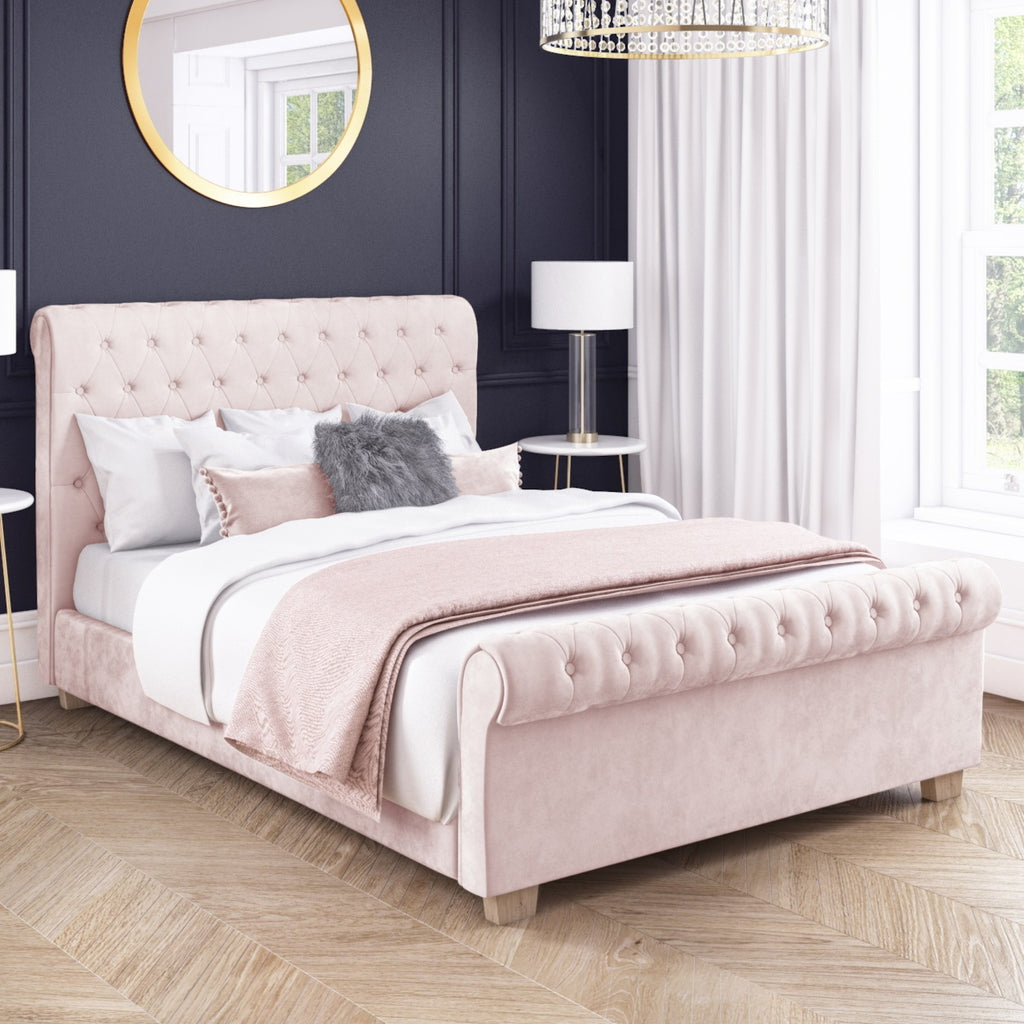 Sleigh Upholstery Double Bed