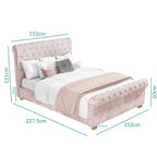 Sleigh Upholstery Double Bed