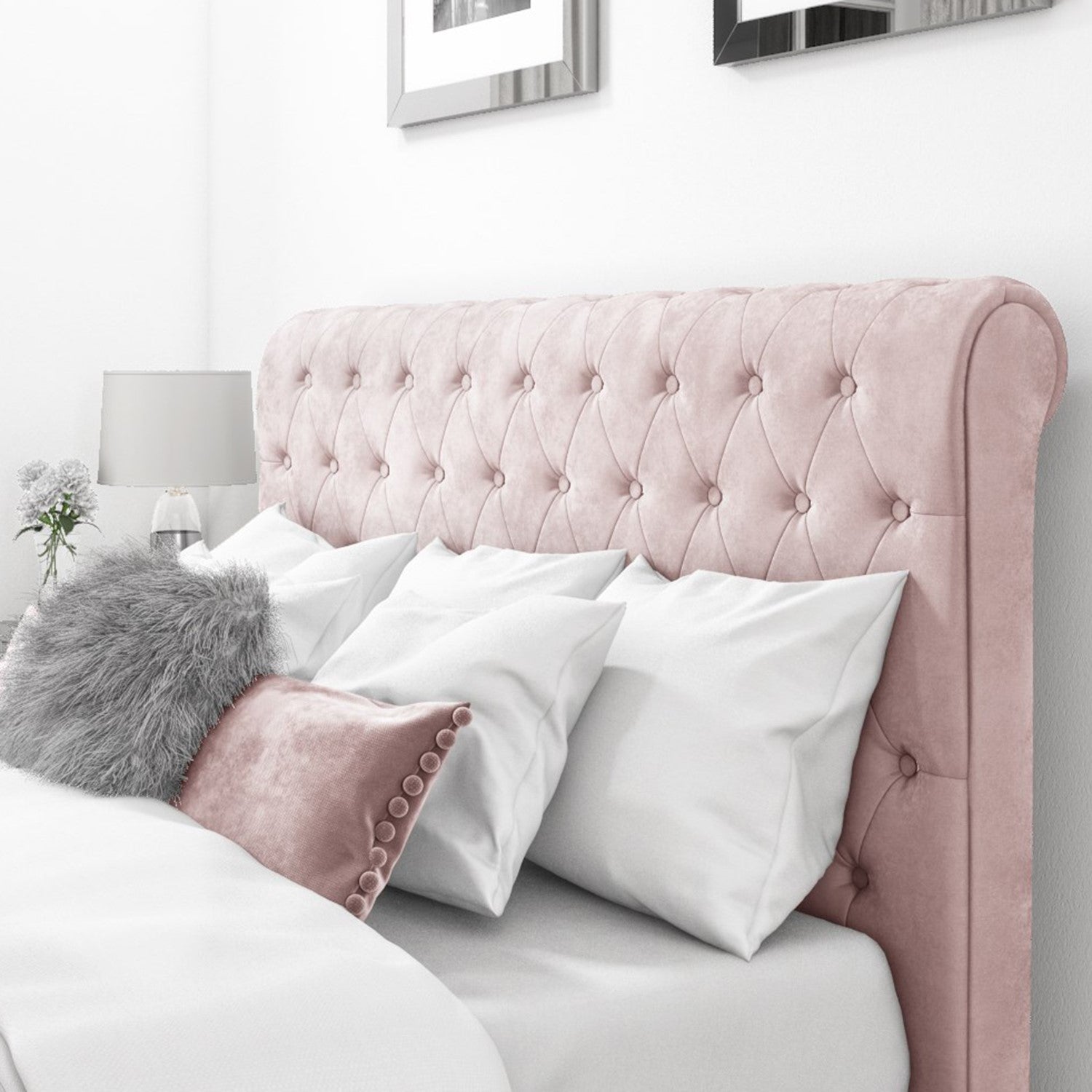Sleigh Upholstery Double Bed