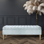 Velvet Striped Storage Settee