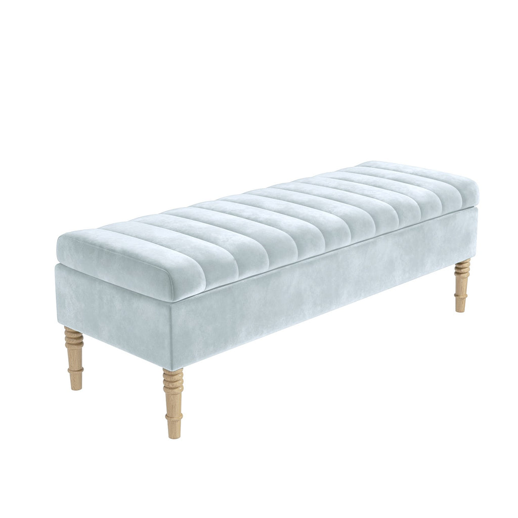 Velvet Striped Storage Settee