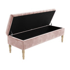Velvet Striped Storage Settee