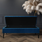 Velvet Striped Storage Settee