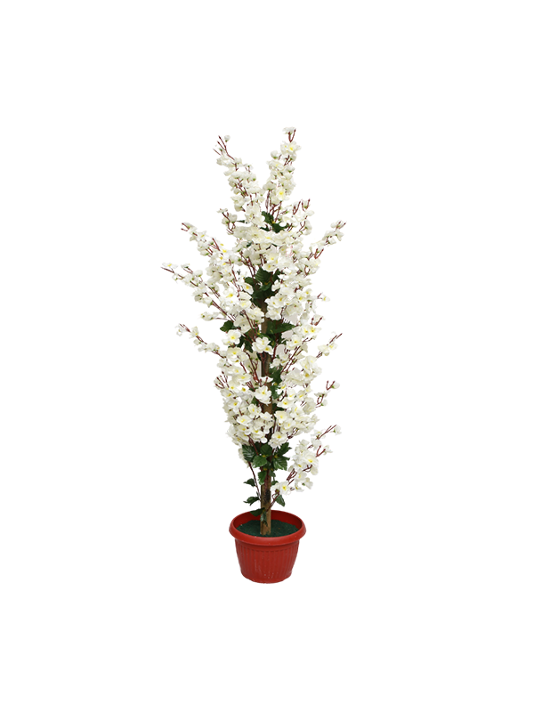 Cara Floor Planter- White Flowers - Urban Galleria