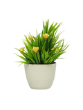 Floral Round Pot Planter-Yellow flowers