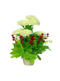 Mini pot planter-Red and white flowers
