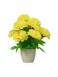 Round pot planter-Yellow flowers
