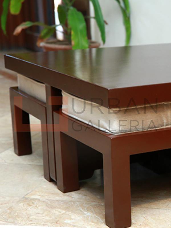Adalicia Coffee Table with 4 Stools - Urban Galleria
