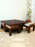 Adalicia Coffee Table with 4 Stools - Urban Galleria