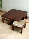 Adalicia Coffee Table with 4 Stools