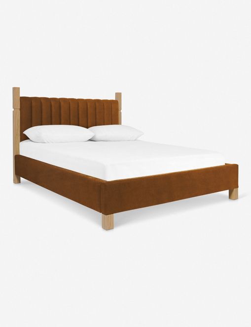 Jude Upholstered Bed (Brown)