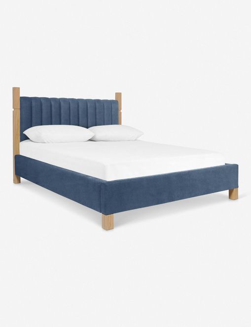 Jude Upholstered Bed (Blue)