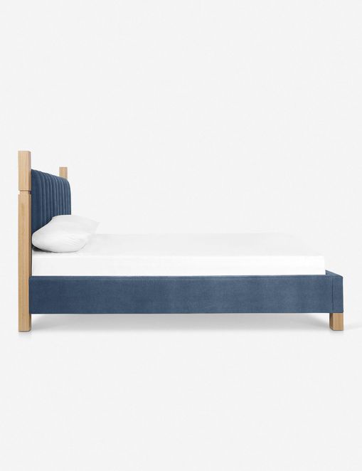 Jude Upholstered Bed (Blue)