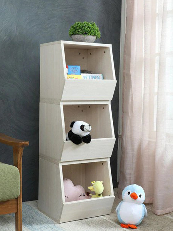 Midinger Kids 3 Tier Compact Book Shelf in Oak Colour