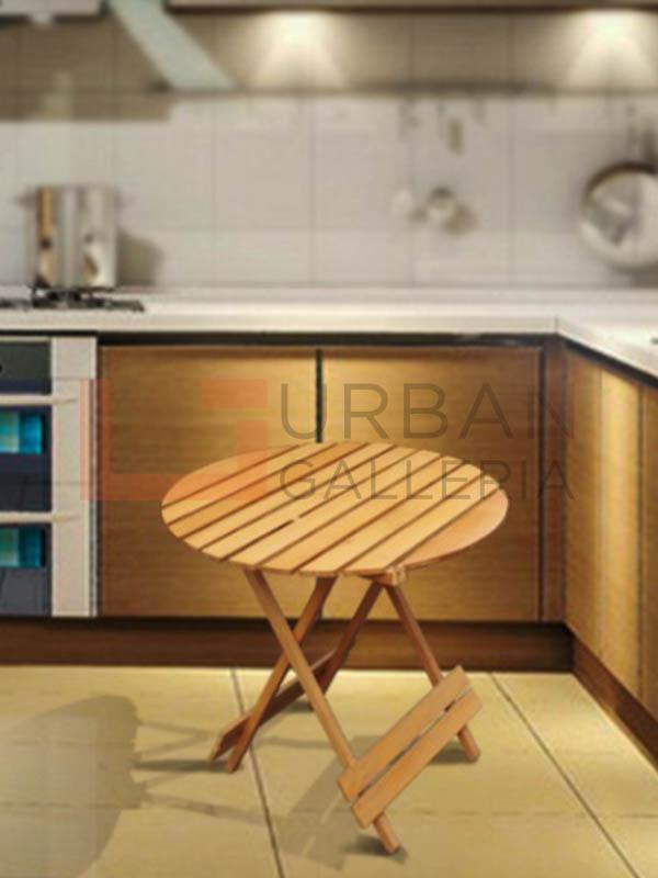 Beach Wood Folding Round Table