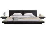 Brisk Double Bed with side Tables- Black Walnut