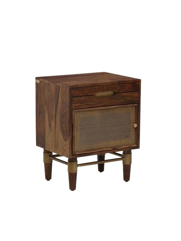 Kira BedSide Table with Cane Finish