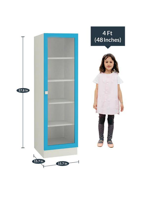 Adelmis Study Desk, Chair and Bookshelf Set In Azure Blue Finish - Urban Galleria