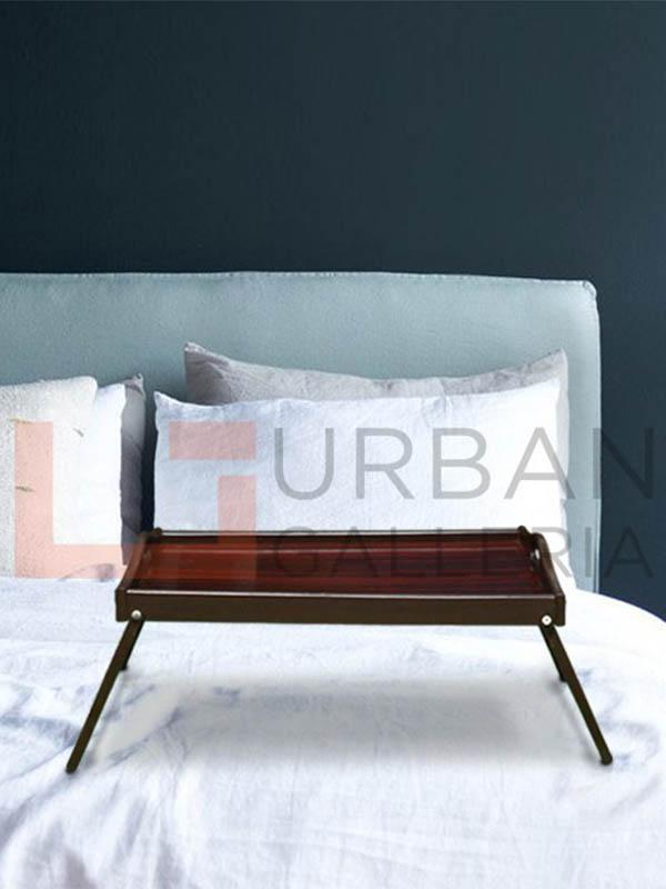 Dark Brown Folding Bed Table