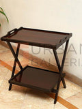 Double Dark Brown Folding Table
