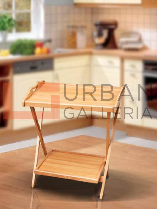 Double Light Brown Folding Table