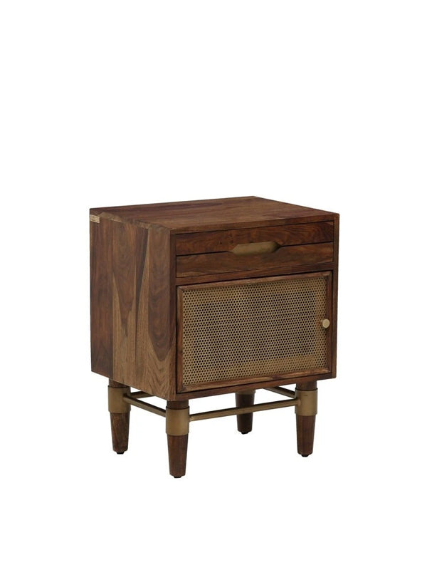 Kira BedSide Table with Cane Finish